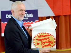 Supporting image for story: Jeremy Corbyn given giant cookie on return to the Black Country