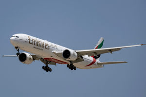 An Emirates airplane. (Photo by FADEL SENNA/AFP via Getty Images)          