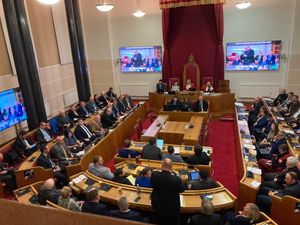 Cllr Shaun Keasey on his feet in the full council debate where he accused Conservatives of trying to make the situation awkward for him as a gay Reform UK councillor. Picture Martyn Smith/LDRS free for LDRS use