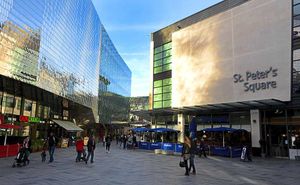 Leicester's gleaming St Peter's Square – with top fashion brands, restaurants and cafés, a Cinema de Lux and two large car parks to cater for shoppers