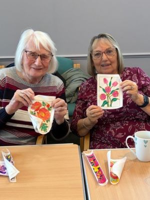 Members found silk painting relaxing.