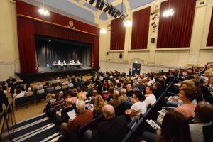 Around 200 people attended the town hall meeting