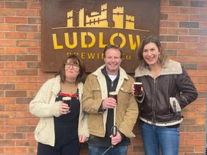 Jane and Nigel Francis, and Marijike Postt. Picture: Ludlow Brewery