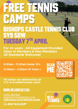 Free Junior Tennis Camp at Bishop's Castle Tennis Club