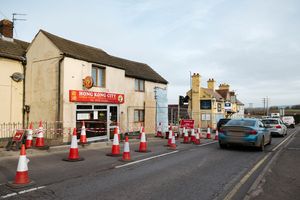 SHREWS COPYRIGHT NATIONAL WORLD JAMIE RICKETTS 12/11/2024 - SHROPSHIRE STAR - Bayston Hill aftermath of crash scene from yesterday where a lorry crashed into a house and The Three Fishes Pub.
