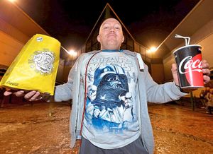 At Cineworld, Wolverhampton, where the new Star Wars film was screened just after midnight