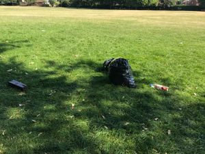 A small amount of rubbish was left in East Park on Wednesday