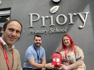 Councillor Keiran Casey, Kelvin Daley (Headteacher Priory Primary) and Emily Fereday (Fereday's First Response).