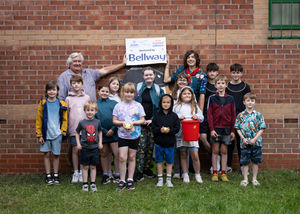 Andy Shepherd, back left, Lead Group Volunteer at Romsley St Kenelm’s Scout Group, pictured at the fayre with members of the group.