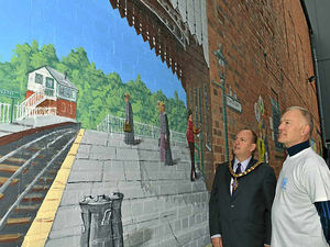 Supporting image for story: Oswestry railway mural is officially unveiled