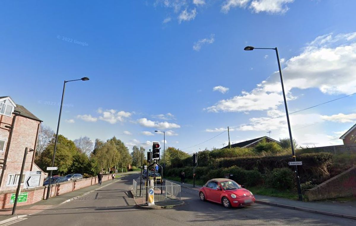 Car crashes into lamp post in Ellesmere - police and firefighters on scene