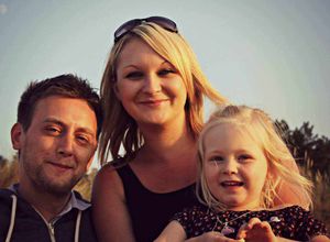 The family enjoying happy times together 