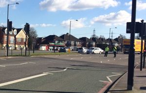 Police at the scene of the tragedy