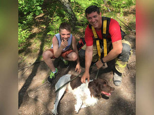 Supporting image for story: Firefighters rescue three-legged dog on Ercall Hill