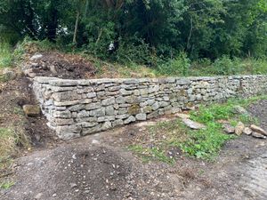 Wharf wall south end: after