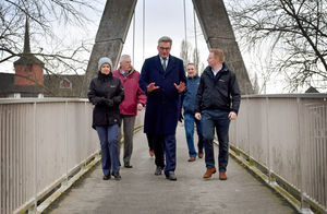 Minister Robbie Moore with Shrewsbury MP Daniel Kawczynski and Clare Dinnis, EA area director for the West Midlands
