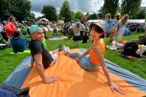 Fun at the Mere. Ben and Claire McEvoy..