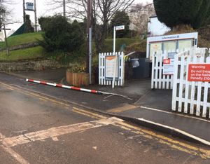The damaged level crossing