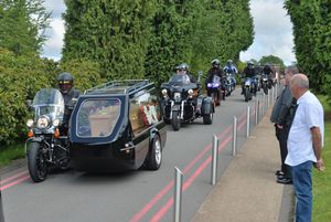 The funeral procession for Carl Woodall 