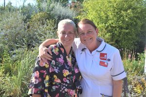 Carla with student nurse Sharon Parton at the Severn Hospice