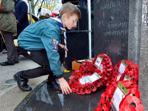 Telford remembrance service at the town park memorial