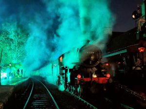 The Ghost Train arrives at Arley Station. Photo: Harry Bradley