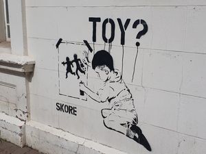 Supporting image for story: Street artist behind 'Banksy-style' paintings seen in Black Country explains their work