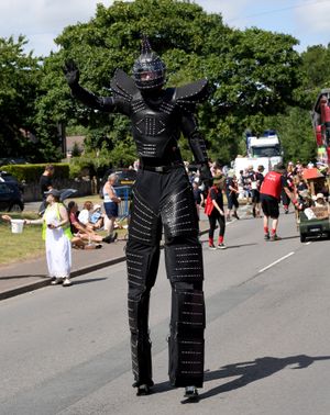 Stilt walkers also wowed the crowd