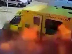 Supporting image for story: Tipton firm sends ambulances to Ukraine after one was blown up outside children's hospital