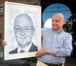 Rocky's pencil drawing of former curator and head of learning Gareth Williams impressed the team so much it has been chosen to become a permanent exhibit at Weston Park