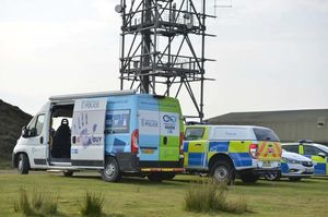 Police at Brown Clee Hill