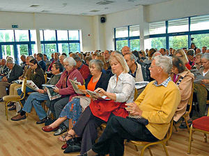 Supporting image for story: Hundreds pack meeting in fight over power lines