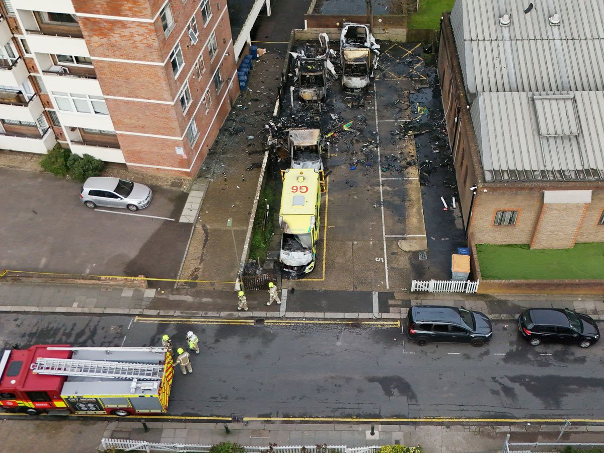 Counter-terrorism police leading investigation into ambulance arson attack