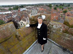 Supporting image for story: Shropshire's High Sheriff scales 'breathtaking' heights of Newport on county tour