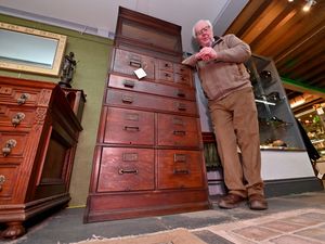 Supporting image for story: 1920s filing cabinet proving a tall order for potential buyers at Bridgnorth antiques centre