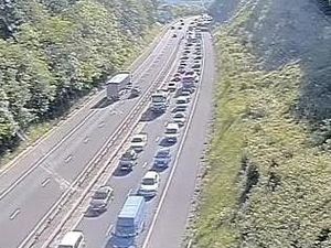 Supporting image for story: Long M54 delays after crash between Telford and Shrewsbury