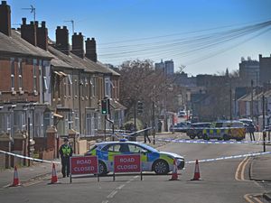 Walsall Police at the scene of a murder on Bloxwich Road/Norfolk Place where a 22-year-old was  stabbed.