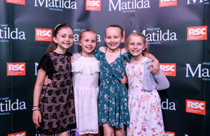 Lara Cohen, Annalise Bradbury, Nicola Turner & Poppy Jones, who share the role of Matilda on UK and Ireland tour at the premiere of Matilda The Musical at Birmingham Hippodrome. Photo by: Simon Hadley