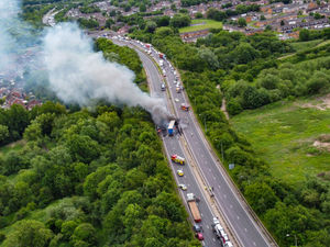 Supporting image for story: Explosions heard as lorry catches fire in A5 crash