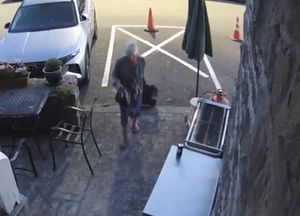 CCTV captures Margret Barnes approaching the front door of David Redfern's house after she mistook it for a B&B