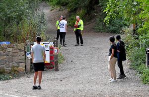 Firefighters have been dealing with the blaze at the popular Shropshire beauty spot.
