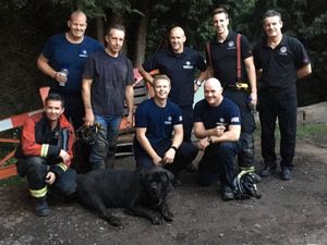 The firefighters were happy after being able to rescue Major. Picture: Haden Cross fire station/West Midlands Fire Station