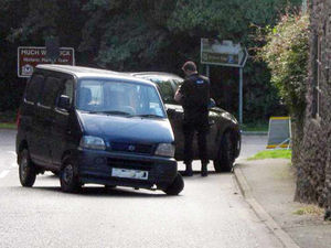 Supporting image for story: A458 closed in Shropshire after van and car collide