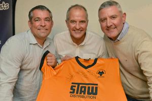 Wolves heroes Andy Thompson, Steve Bull and Robbie Dennison reunited at the Cleveland Arms Sports Bar.