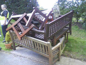 Supporting image for story: Memorial benches torched by vandals