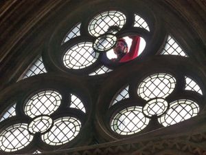 Supporting image for story: Window damaged at Lichfield Cathedral due to Storm Ciara repaired after Government cash boost
