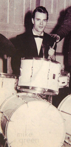 Sitting at his drums in 1952