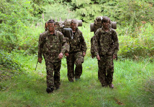 Job hunters being trained by the army at Swynnerton Army Training Camp, Stone.