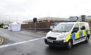 The scene of the stabbing at the junction of Halfords Lane and Dartmouth Road