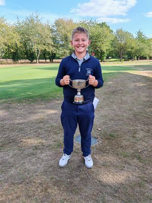 Oliver Lambert won the Boys' Handicap Shield at the Shropshire & Herefordshire Junior Handicap Championships